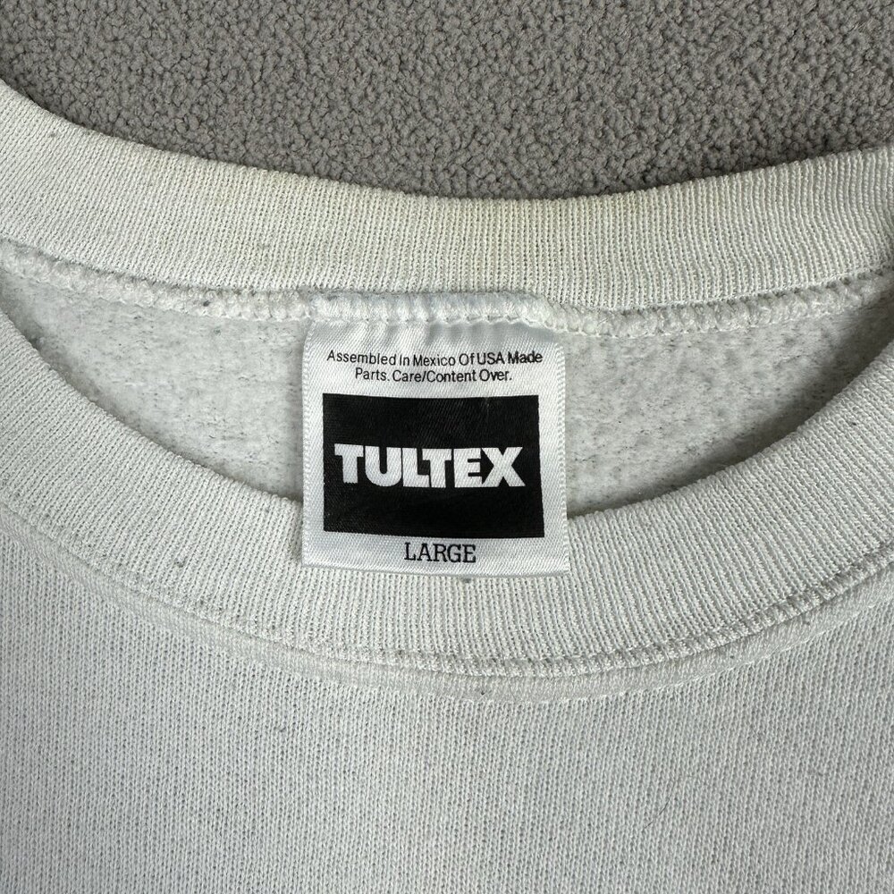 Tultex Vintage White and Navy Michigan Wolverines Sweatshirt Large - Picture 4 of 7
